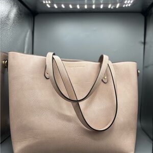 Poppy and Peonies Blush Leather Go Getter Tote Bag